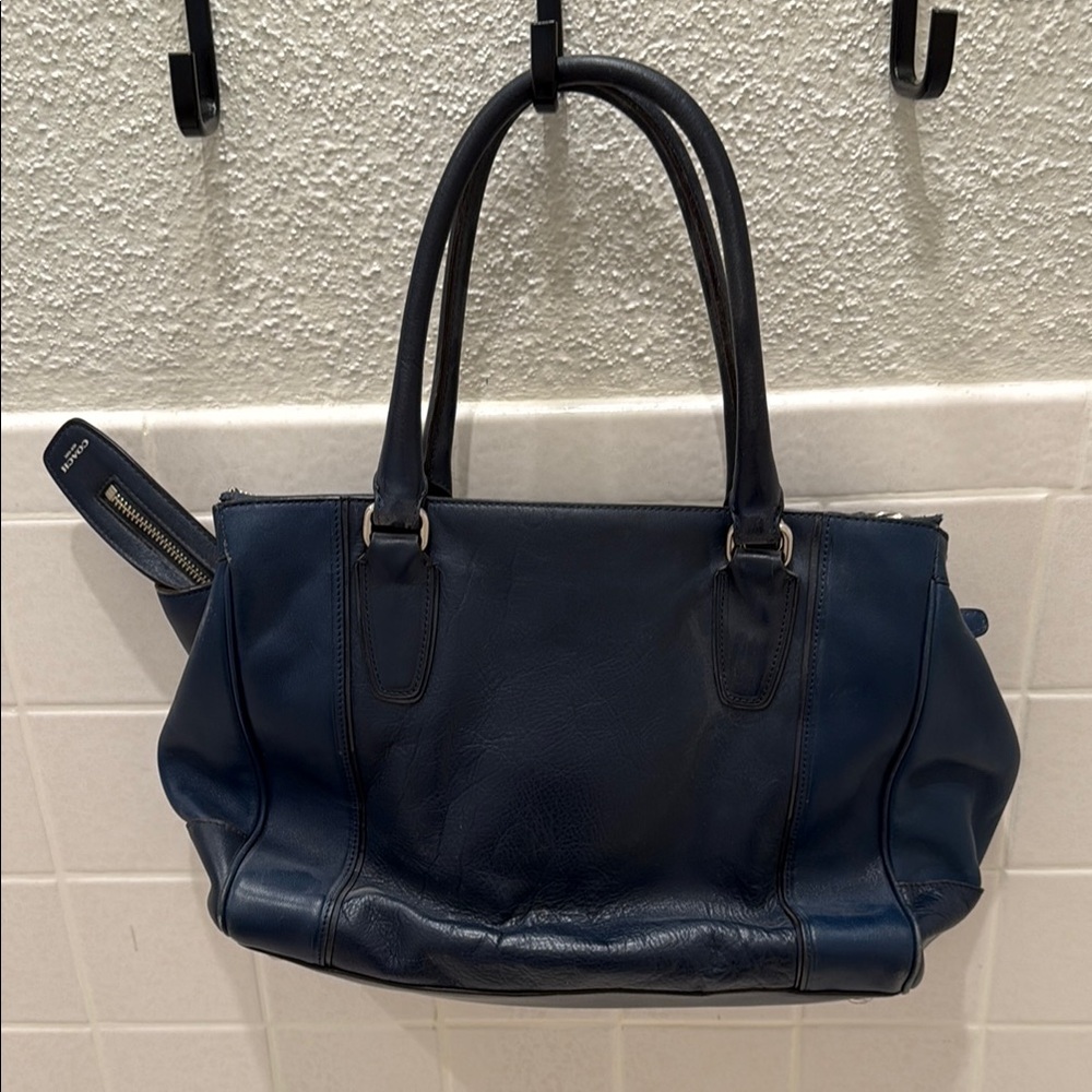 2013 Coach Navy Blue Python Embossed Large Harper… - image 4